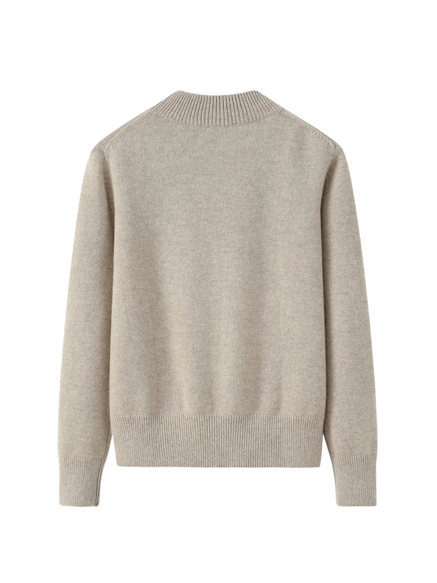 Mock Neck Cashmere Sweater - Taupe