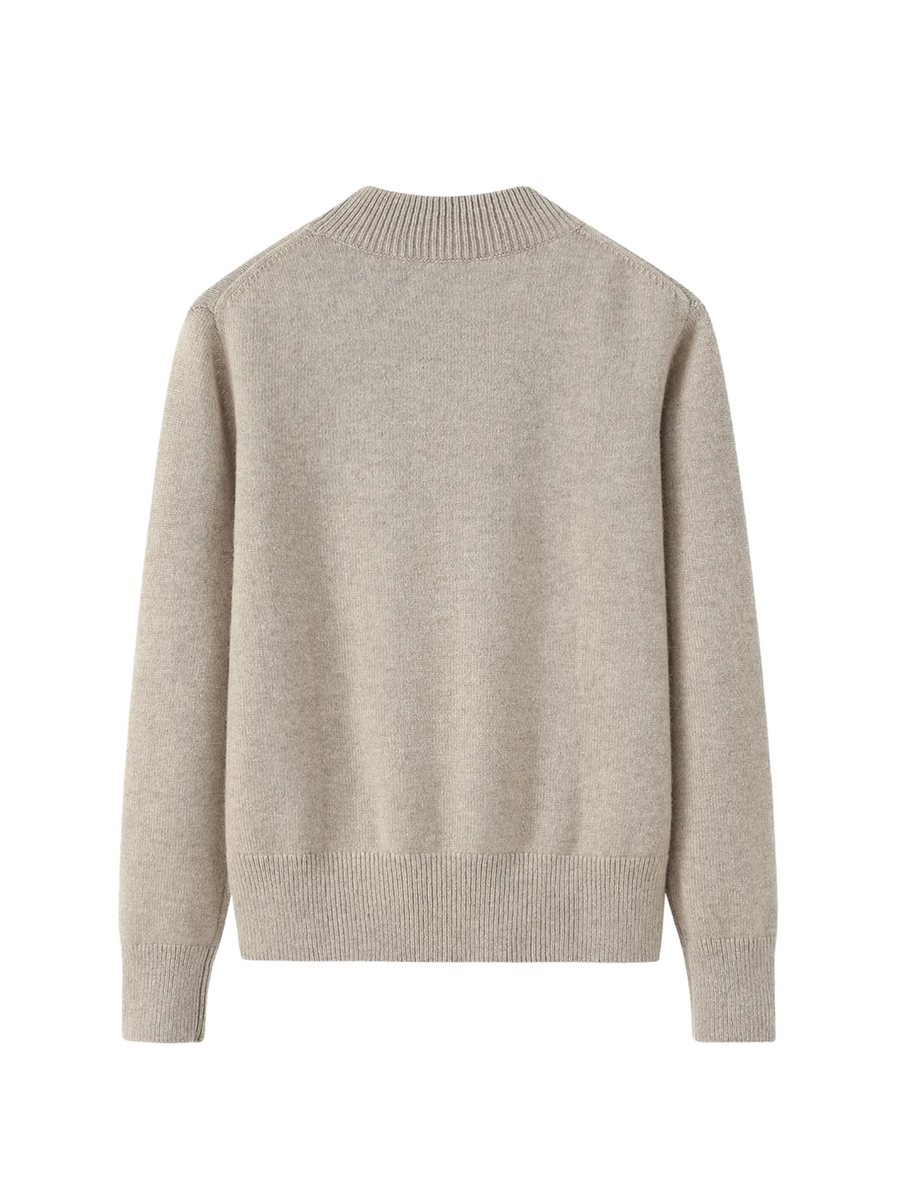 Mock neck Cashmere Sweater - Black