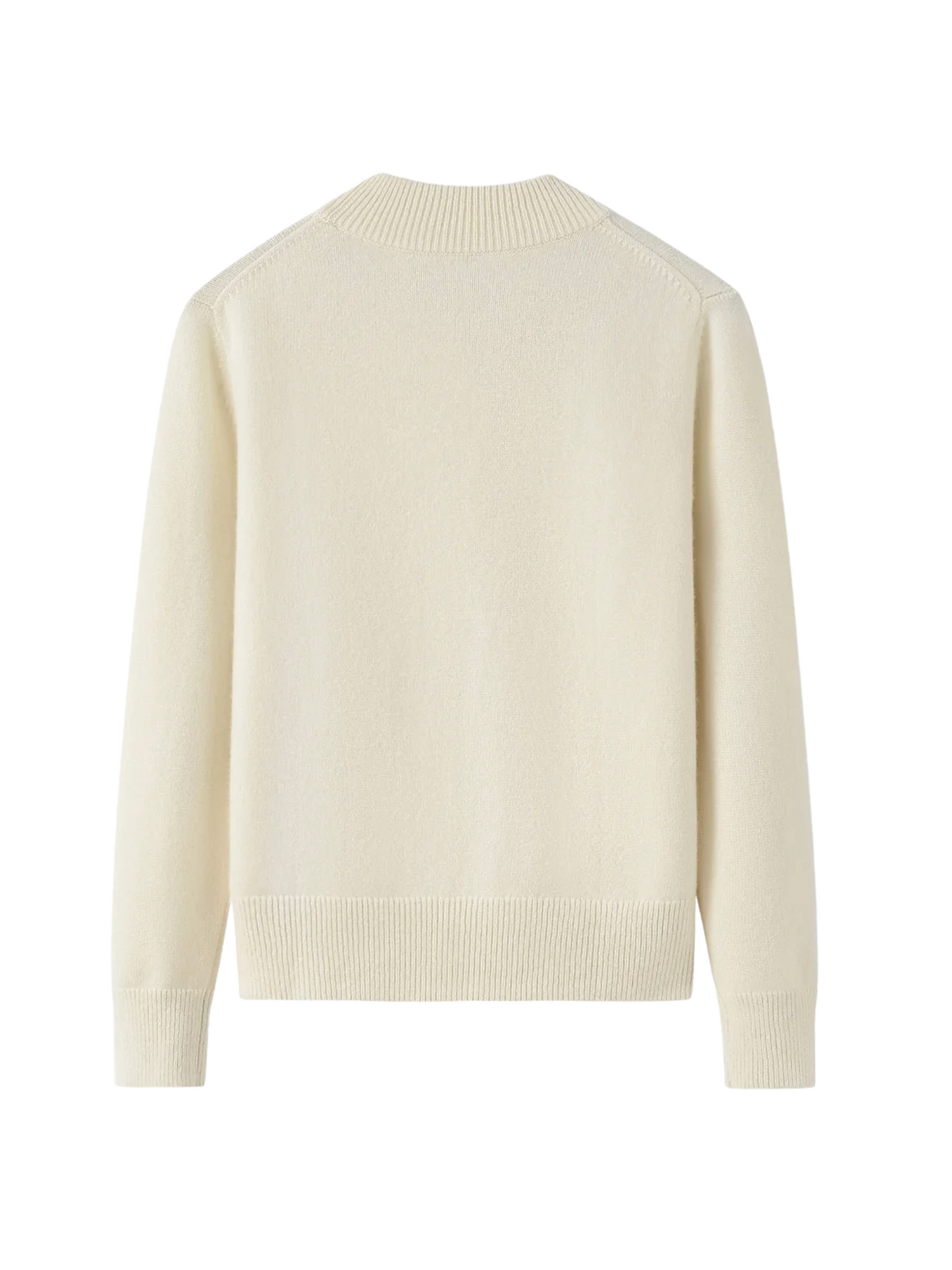 Mock Neck Cashmere Sweater - Natural