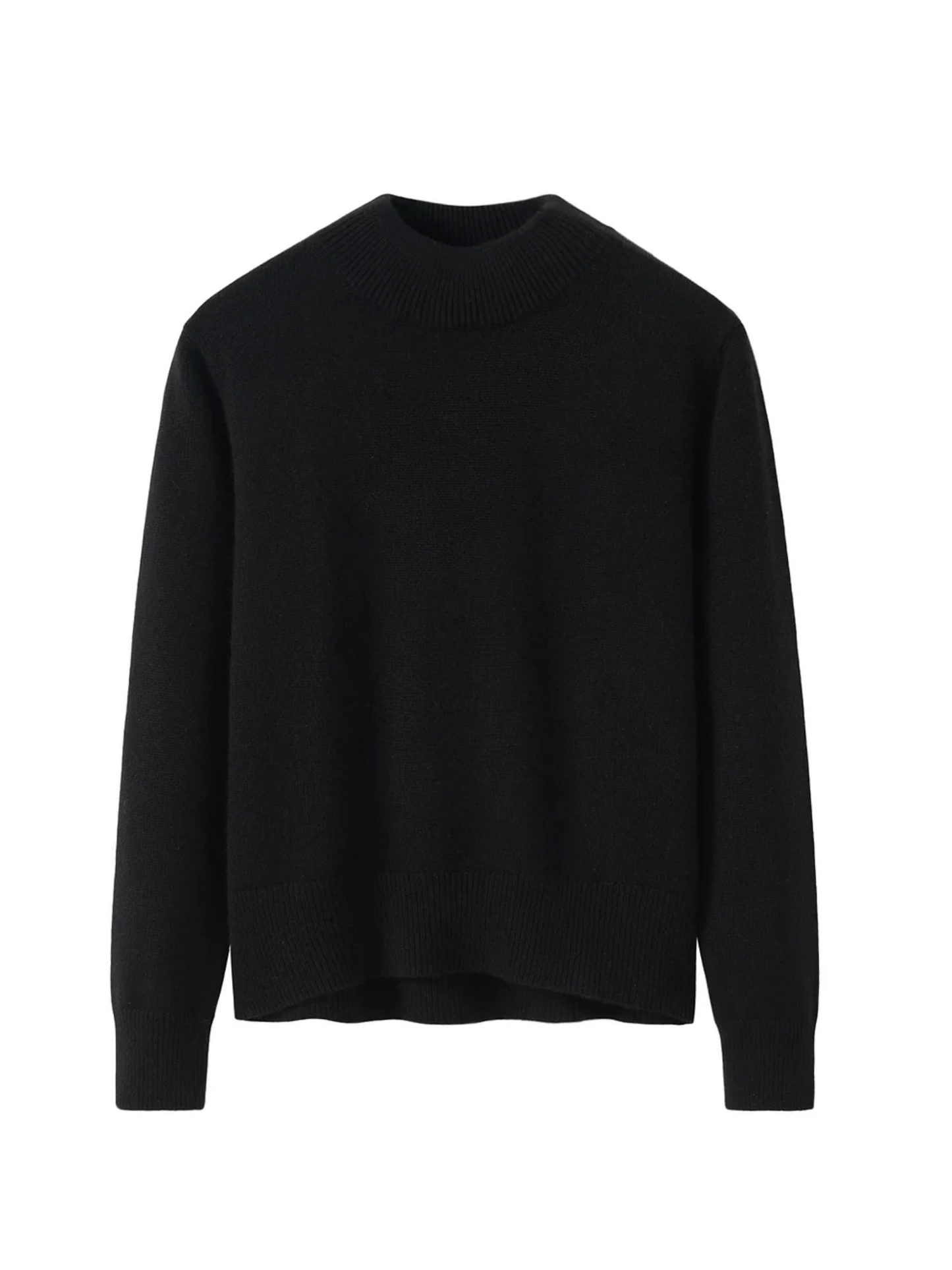 Mock neck Cashmere Sweater - Black